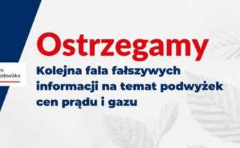 Fala fałszywych informacji na temat podwyżek cen prądu i gazu